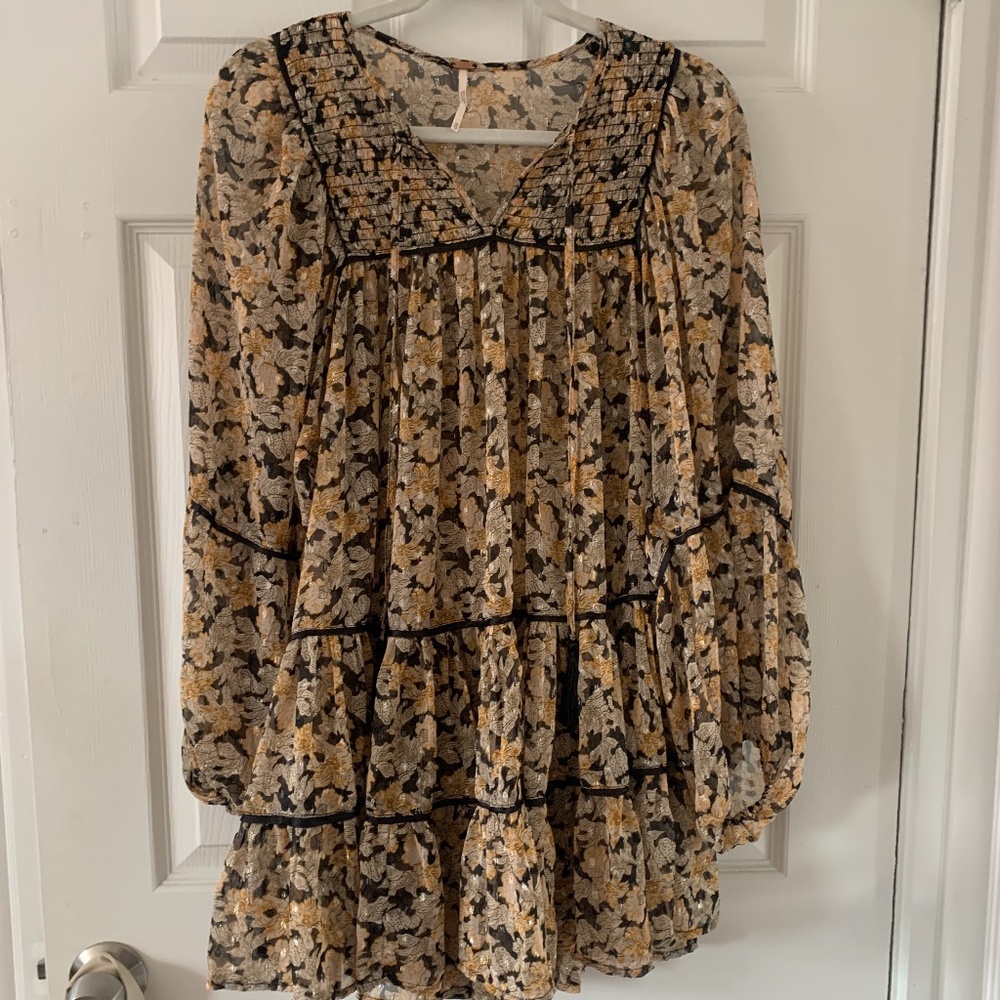 Free People Floral Sheer Tunic